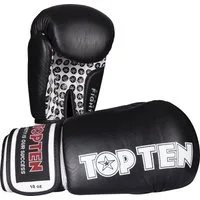Top Ten Boxhandschuhe Fight Wettkampf Box-Handschuhe WAKO Approved Kickboxen Rindsleder 10UZ (Paar, Paar), Neuauflage, 100 % Rindsleder, 10 Unzen, WAKO Zulassung