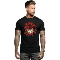 Banco T-Shirt Rundhalsausschnitt Smiley Unifarben Herren