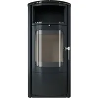 HARK Kaminofen "Opera", Exklusiv, Lieferung bis ins Wohnzimmer, 7 kW, Dauerbrand, Metallseiten, Top & Teefach Kacheln meteor-schwarz, Dauerbrand geprüft