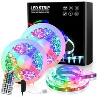Clanmacy LED Stripe 1-10m LED Streifen Lichtband 5050SMD Leiste RGB Fernsteuerung LED Band, 30-flammig, Licht-Streifen Fernbedienung RGB Lichterkette 5050 SMD Lichtleiste