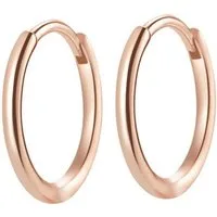 Hey Happiness Paar Creolen Basic Silber 925 Damen, stapelbar, Kleine Runde Silber Ohrringe, 18K Roségold Vergoldet