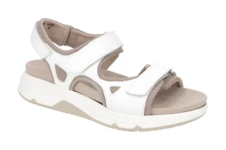 Gabor 86.889 Damen Sandale ROLLINGSOFT Wei? Keilabsatz Klettverschluss