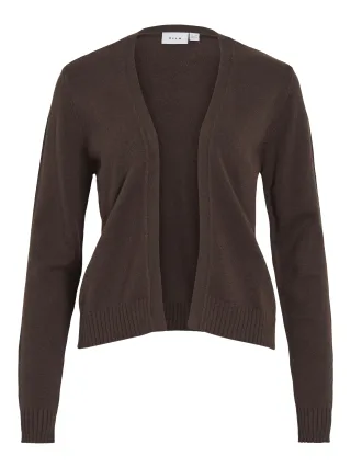 VILA - VIRIL SHORT L/S KNIT CARDIGAN-NOOS Coffee Bean - Gr. - L