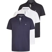 TOM TAILOR Poloshirt Herren Poloshirt 3er-Set Regular Fit (Vorteilspack, 3-tlg) aus 100% Baumwolle