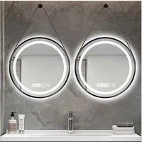 BBWL Wandspiegel LED Badezimmerspiegel rund 50/60/70 cm mit Antibeschlag, Touchschalter & 3 Lichtfarben 3000K–6000K, blendfrei