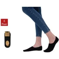 NERS Füßlinge für Damen und Herren aus gekämmter Baumwolle und ohne drückende Naht (6-Paar) Rutschfest und unsichtbar im Schuh