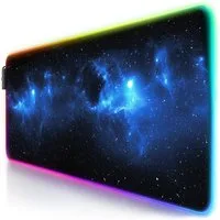 CSL Gaming Mauspad RGB Mousepad 800 x 300 x 3 mm, LED Multi Color XL Tischunterlage, rutschfest, abwaschbar, Geschwindigkeit & Präzision, Stars