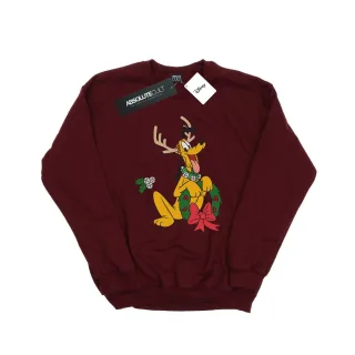 Disney - "Pluto Christmas Reindeer" Sweatshirt für Herren (Burgunderrot)