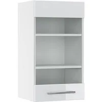 Vicco Glashängeschrank Fame-Line, Weiß Hochglanz/Weiß, 40 cm (1-St)