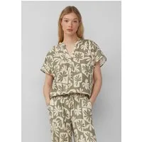 QS Kurzarmbluse Bluse Bluse aus Musselin