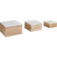 Zeller Present Aufbewahrungsbox, 3er Set, Holz, weiß/natur