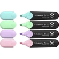 Schneider Marker Job Pastell, (4-tlg), Textmarker in Pastellfarben, im Kunststoffetui