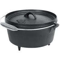 El Fuego Feuertopf El Fuego Dutch Oven Set 5,50 L Schmortopf Grill Topf Gusseisen Bräte