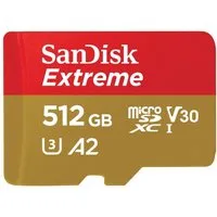 Sandisk microSDXC Extreme Speicherkarte (512 GB, Video Speed Class 30 (V30)/UHS Speed Class 3 (U3)
