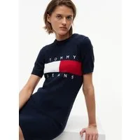 Tommy Jeans Sweatkleid TJW FLAG SS SWEATER DRESS Baumwolle