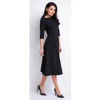 Awama Abendkleid mit ausgestelltem Rock und 3/4-Ärmeln