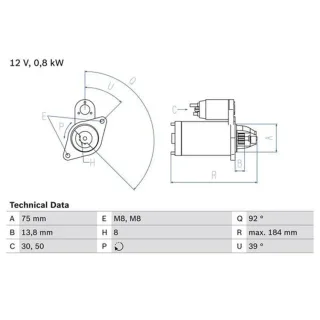 Bosch Starter Hyundai Atos Getz I10 Kia Picanto