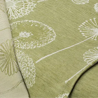 Halbleinen-Jacquard "Pusteblumen", pistazie/natur