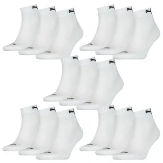 15 Paar Puma Quarter Socken mit Frottee-Sohle Gr. 35 - 46 Unisex Cushioned Kurzs...