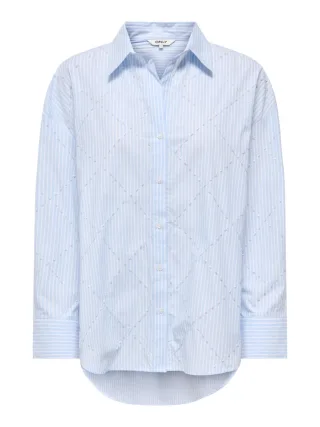 ONLY - Bluse - ONLZELENA PEARL SHIRT blau - Gr. - S