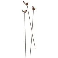Mirabeau Gartenstecker Gartenstab 3er Set Laver antikbraun