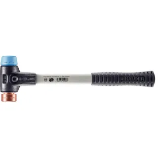 HALDER SIMPLEX - Schonhammer mit verstärktem Tempergussgehäuse und Fiberglasstiel, TPE-soft / Kupfer - 3714.030