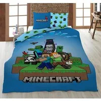AY!Max Kinderbettwäsche Minecraft Wende Bettwäsche Set 2 tlg. 135 x 200 cm 80 x 80cm