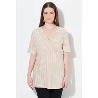 Ulla Popken T-Shirt T-Shirt Wickeloptik V-Ausschnitt Halbarm