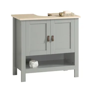 SoBuy Waschbeckenunterschrank,, Grau, Holzwerkstoff, 60x60x30 cm, Badezimmer, Badezimmerschränke, Waschbeckenunterschränke