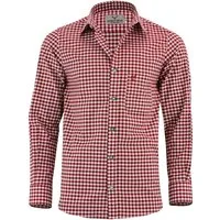 German Wear Trachtenhemd GW1202 Bayerisches Trachtenhemd Trachtenmode Beere Karo Hemd