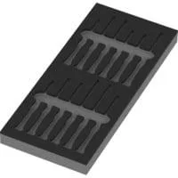 9816 Schaumstoffeinlage für Schraubendreher Kraftform Micro Set 2, leer schwarz/grau, für Tool Rebel Werkstattwagen