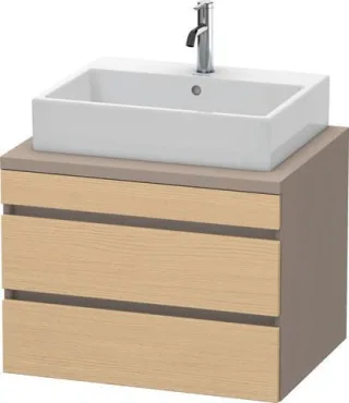 Duravit DuraStyle Konsolenwaschtischunterbau wandhängend Natur Eiche & Basalt Matt 700x548x512 mm -  DS531603043