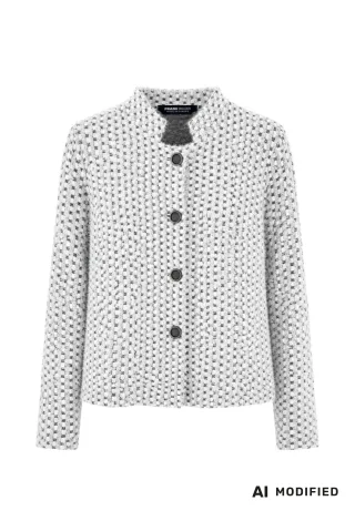 FRANK WALDER - Leichtjacke LA VIE VIOLET mit Knopfleiste schwarz/light grey - Gr. - 38