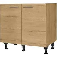 nobilia® Spülenschrank "Structura", vormontiert, mit höhenverstellbaren Sockelfüßen, Breite 90 cm