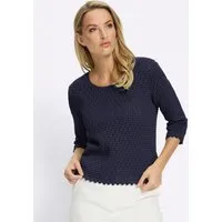 heine Strickpullover Pullover 3/4-Arm Ajourstrick