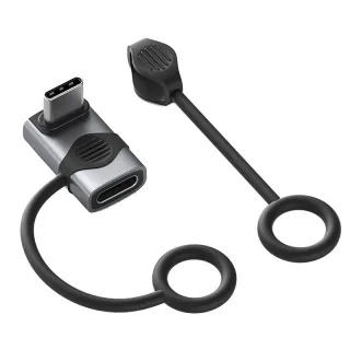 Hagibis 240W USB-C to C Adapter with Lanyard 80Gbps 90 Degree Converter 8K Video USB4 Adapter for MacBook iPhone 16 Pro