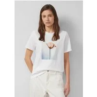 s.Oliver Kurzarmshirt T-Shirt Baumwoll-T-Shirt mit Frontprint