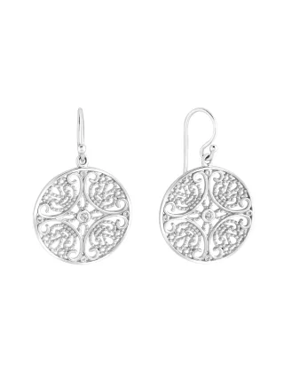Zeeme Silber Ohrringe 925 Sterling Silber rhodiniert mit Zirkonia weiß