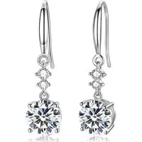 Jumpeak Paar Ohrhänger Damen Diamant Ohrringe, 1CT Damen 585 Ohrringe aus echtem Gold, E,Vs1,3ex,geschenk zur kommunion mädchen,schwester geschenk