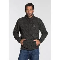 Man's World Strickfleecejacke (1-St) mit durchgehendem Reißverschluss, normale Passform