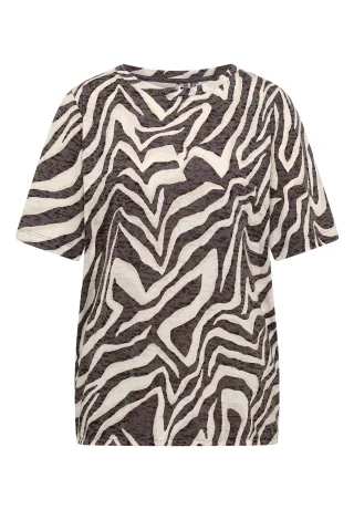 CECIL - T-Shirt in Ausbrenner-Optik brown cacao - Gr. - L