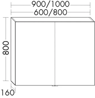 Burgbad Sp.-Schr.Sys30 PG4 Sana 800x800x160 Schwarz Hochglanz, SPUV080F6565 SPUV080F6565