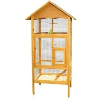 Feel2Home Vogelhaus Vogelvoliere Holz Voliere Vogelkäfig Vogelhaus Vogel Käfig Papagei, Imprägniert und verzinkt