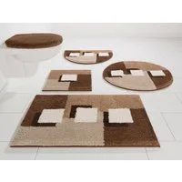 OTTO home Badematte Ada, Badvorleger, Badezimmer Teppich, Höhe 21 mm, rutschhemmend beschichtet, schnell trocknend, strapazierfähig, fußbodenheizungsgeeignet, Polyester, rechteckig, Badteppich, Badematten auch als 3 teiliges Set erhältlich