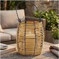 Levandeo® Kerzenlaterne Deko Laterne Windlicht Natur Schwarz Metall Glas Tischdeko Kerzenhalte