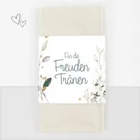 white & ivory Papierdekoration Freudentränen Banderole, floral, 50 Stück, aus recyceltem Papier