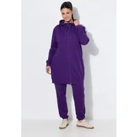 Ulla Popken Sweatjacke Sweatjacke Zierpaspel Oversized Kapuze