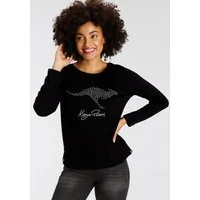 KangaROOS Sweatshirt Langarm, figurumspielend, unifarben, mit Rundhalsausschnitt