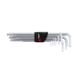 Wiha Stiftschlüssel Set im Compact Halter Sechskant-Kugelkopf 9-teilges Set mattverchromt in SB-Kartonverpackung - 02292