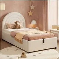 Odikalo Polsterbett 90/140x200 140×190 Jugendbett Kinderbett Einzelbett mit Bettkasten (Polsterbett 90x200, Kinderbett,Einzelbett mit Lattenrost und Kopfteil, Jugendbett, für Erwachsene und Jugendliche geeignet, Holzlatten, einfache Montage, Samt)